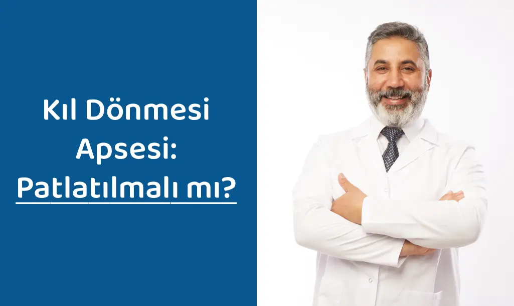 Op. Dr. Selahattin Yitgin ve yanında "Kıl Dönmesi Apsesi: Patlatılmalı mı?" başlığı yer alan blog yazısı kapak görseli.